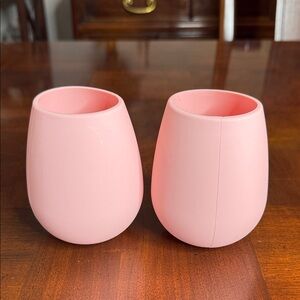 Set of 2 Pink Silicone Wine Glasses by Odeme